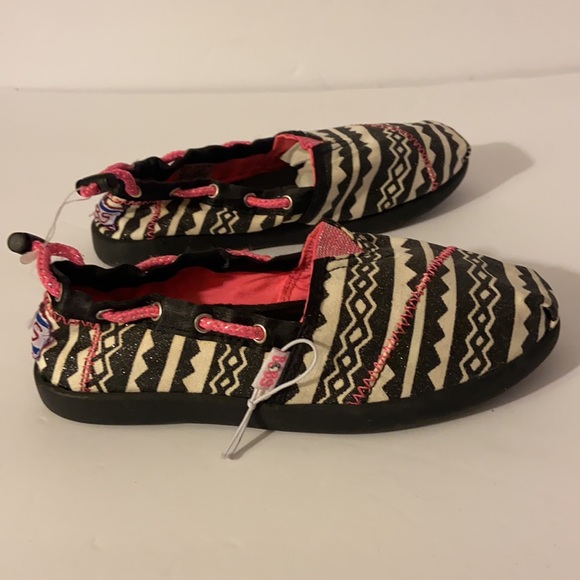 Sketchers bobs white black pink sparkles slip on shoes size 12 NEW - Picture 9 of 10